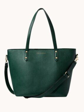 NEW POPPY & PEONIES GO-GETTER TOTE IN HERITAGE GREEN - COMES EMPTY